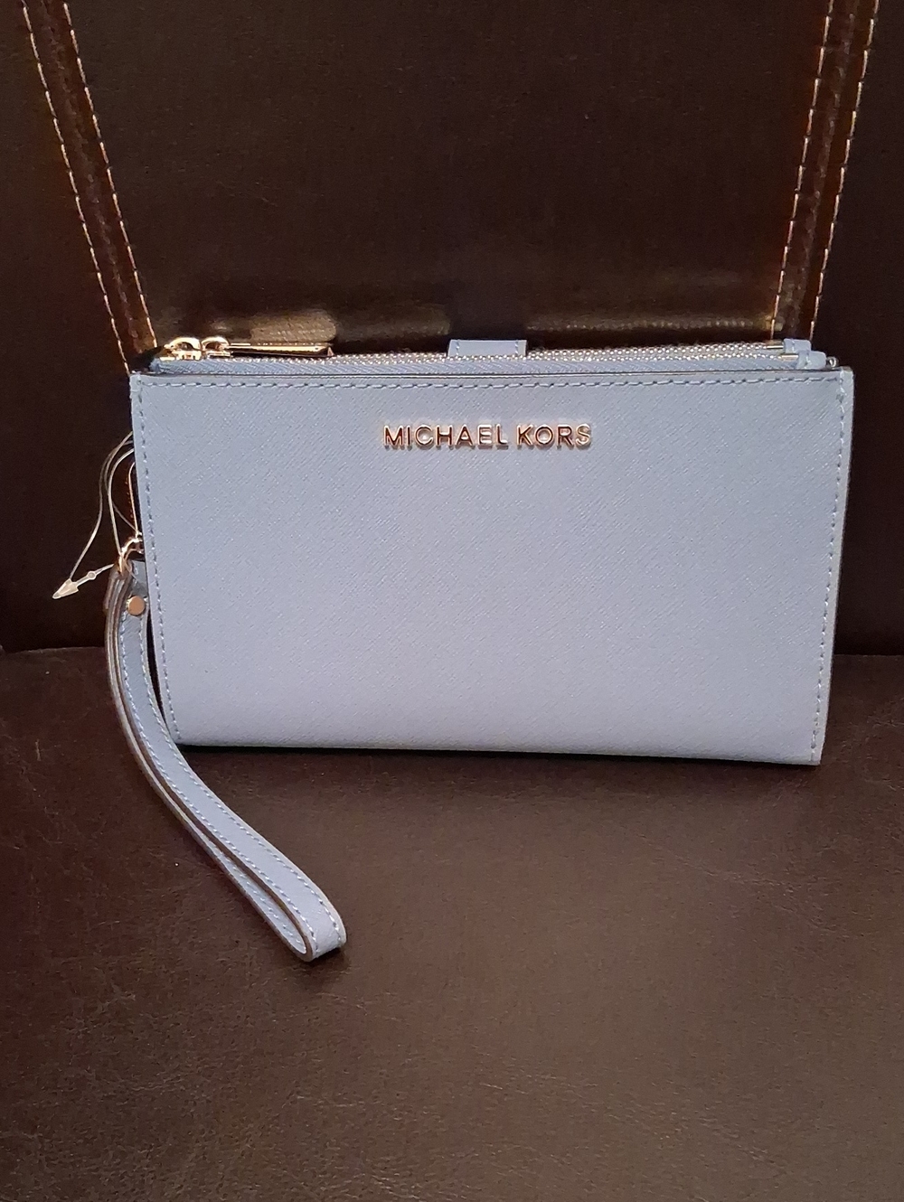 Michael Kors Wristlet/wallet Clutch with Gold Logo